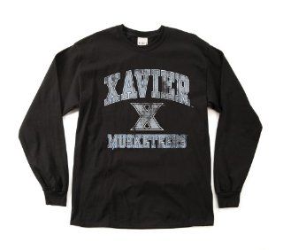 NCAA Xavier Musketeers 100 Percent Pre Shrunk Vintage Mascot Long Sleeve Tee, X Large, Black : Sports Fan Apparel : Sports & Outdoors