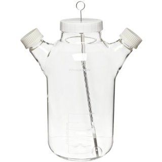 Wheaton 356830 Glass 125mL MagnaFlex Microcarrier Spinner Flask, with 33 430 Screw Caps, 65mm x 155mm: Science Lab Scintillation Vials: Industrial & Scientific