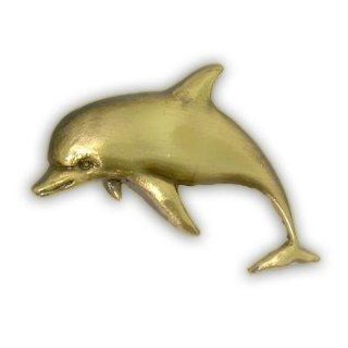 Antique Gold Dolphin Sea Animal Lapel Pin: Jewelry