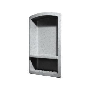 Swanstone Recessed Wall Mount Solid Surface Soap Dish and Accessory Shelf in Tahiti Gray RS 2215 053