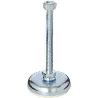 J.W. Winco 10N100TW1/AK Series GN 340 Steel Threaded Stud Type Leveling Mount with White Rubber Pad Inlay and Nut, Metric Size, M10 x 1.50 Thread Size, 60mm Base Diameter, 100mm Thread Length: Vibration Damping Mounts: Industrial & Scientific