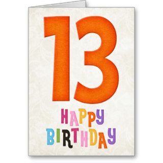 13th Birthday Happy Birthday Card Design 3