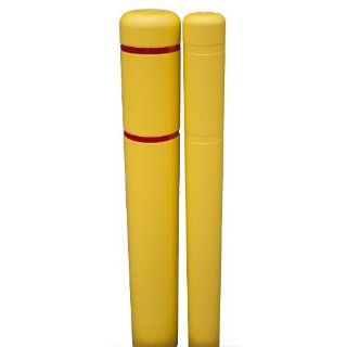Enpac 79464YR HDPE Bollard Guard Cover with Red Reflective Tape, 4" Post, 1/8" Thickness, 4.95" Diameter x 64" Height, Yellow Science Lab Spill Containment Supplies