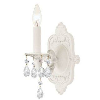 Crystorama 5021 WW CL SAQ Sutton   One Light Wall Sconce, Choose Finish: Wet White   Lighting  
