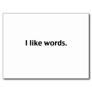 I like words post card