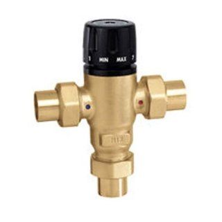 MixingCal 3 Way Thermostatic Mixing Valve, Low Lead Brass 3/4" Sweat Connections, 3 Cv   Ducting Components  