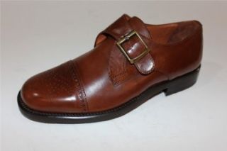 Givaldi of Italy Handmade Leather Men's Dress Shoe Brown with Buckle #321: Loafers Shoes: Shoes