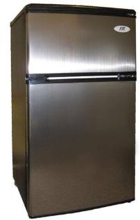 Sunpentown Home College Dorm Room Office Beverage Storage 3.2 cu.ft. Double Door Refrigerator with Energy Star   Stainless: Appliances