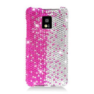 Eagle Cell PDLGG2XF322 RingBling Brilliant Diamond Case for LG G2x/Optimus 2x   Retail Packaging   Hot Pink/Silver Divide: Cell Phones & Accessories