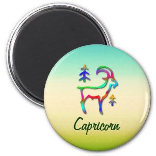 Capricorn Star Sign Rainbow Color Goat Magnet