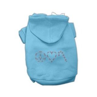 Peace, Love and Candy Canes Hoodies Baby Blue M (12)  Pet Hoodies 