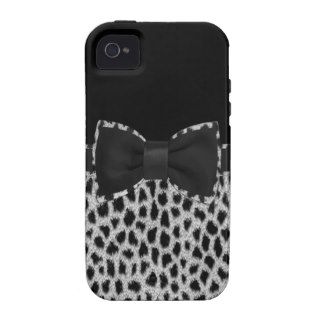 Cute elegant black and white leopard skin vibe iPhone 4 case