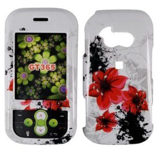 White Red Flower Hard Cover Case for LG Neon GT365: Cell Phones & Accessories