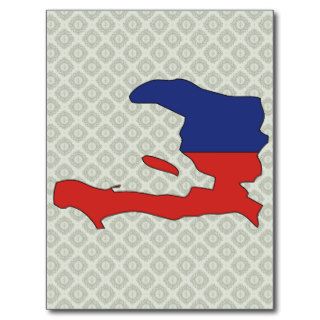 Haiti Flag Map full size Post Card