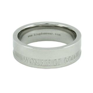 Christian Womens Stainless Steel 6mm Abstinence "Woman Of God" Proverbs 31 Comfort Fit Chastity Ring for Girls   Girls Purity Ring: Jewelry