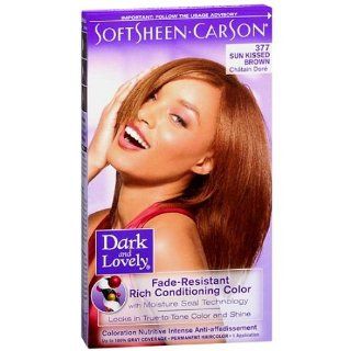Dark and Lovely Fade Resistant Rich Conditioning Color Permanent Hair Color, 377 Sunkissed Brown 1 kit: Health & Personal Care