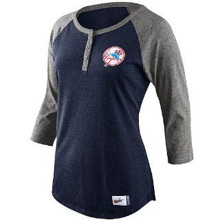 New York Yankees Women's Cooperstown 3/4 Sleeve Raglan T Shirt by Nike : Sports Fan T Shirts : Sports & Outdoors