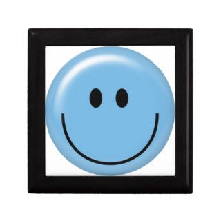 Happy blue smiley face jewelry box