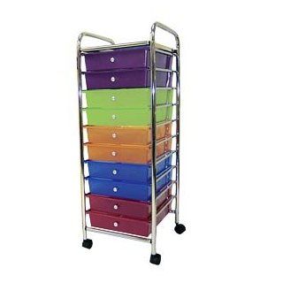 10 Drawer Mobile Organizer Multi Colored Drawers: Toys & Games