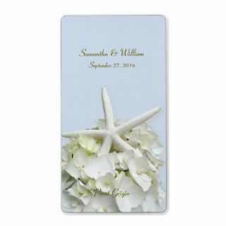 Seaside Garden Starfish Personalized Wine Label