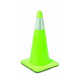 Cortina 03 500 73 PVC Traffic Cone with 6" Upper Reflective Collar, 18" Height, Fluorescent Green: Science Lab Safety Cones: Industrial & Scientific