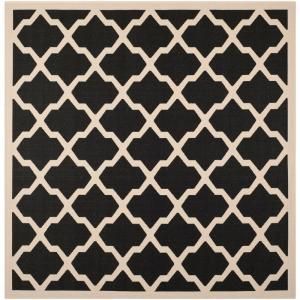 Safavieh Courtyard Black/Beige 5.3 ft. x 5.3 ft. Square Area Rug CY6903 266 5SQ