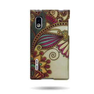 CoverON GOLD Hard Snap On Cover Case with PINK GREEN ANTIQUE FLOWER Design for LG L40G OPTIMUS EXTREME With PRY  Triangle Case Removal Tool [WCH457]: Cell Phones & Accessories