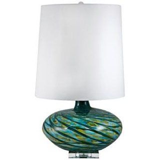 Swirl Blue Art Glass Table Lamp    