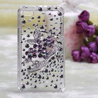 Hard Plastic Snap on Cover Fits Apple iPhone 4 4S Blue Butterfly Crystal 3D Diamond Plus A Free LCD Screen Protector AT&T, Verizon (does NOT fit Apple iPhone or iPhone 3G/3GS or iPhone 5/5S/5C): Cell Phones & Accessories