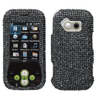 Fits LG GT365 Neon Etna AT&T Hard Plastic Snap on Cover Black Full Diamond/Rhinestone: Cell Phones & Accessories