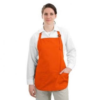 Port Authority Medium Length Apron with Pouch Pockets, Orange: Food Service Uniforms Aprons: Clothing