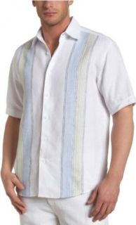 Cubavera Men's Short Sleeve Linen Engineered Shirt, White, Small at  Mens Clothing store: Button Down Shirts