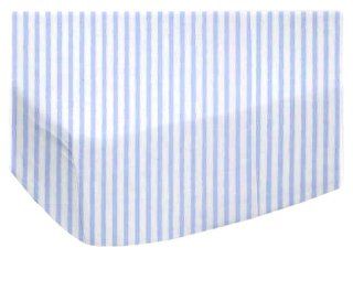 SheetWorld Fitted Bassinet Sheet   Blue Pinstripe Jersey Knit   Made In USA : Baby