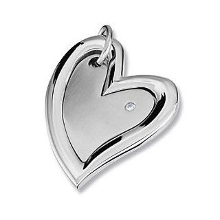 Stainless Steel Cubic Zirconia Amalfi Heart Pendant with Chain: Katarina: Jewelry