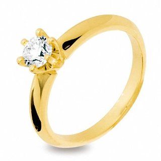 0.5CT Solitaire Diamond 18K Yellow Gold Engagement Ring Size P 7.75 18Y24671A50: Jewelry