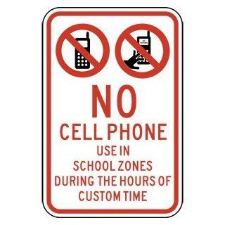 No Cell Phone Use In School Zones Sign PKE 14127 Cell Phones  Business And Store Signs 