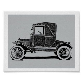 Antique Black Car Poster