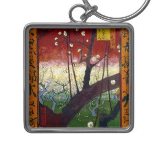 Flowering Plum Tree (after Hiroshige) Van Gogh Keychain