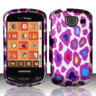 Pink Silver Leopard Hard Cover Case for Samsung Brightside SCH U380: Cell Phones & Accessories