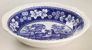 Spode Tower Blue (No #,Older,Gadroon) Coupe Cereal Bowl, Fine China Dinnerware  