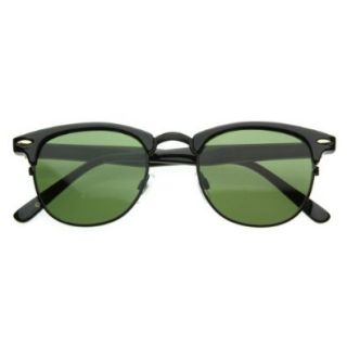 Vintage Half Frame Semi Rimless Wayfer Style Classic Optical RX Sunglasses (Black Gold) Shoes