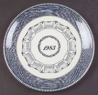 Royal (USA) Currier & Ives Blue 1983 Calendar Plate, Fine China Dinnerware   B