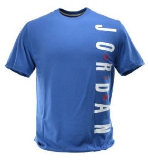 Jordan Logo Men's T Shirt True Blue/Red White 604978 434 XL: Clothing