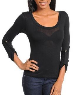 G2 Fashion Square Lace Back Long Sleeves Casual Yet Sexy Women'S Top(TOP CAS, BLK S) at  Womens Clothing store: Fashion T Shirts