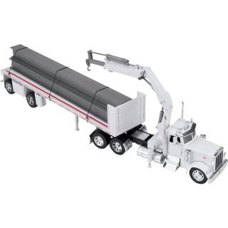 New Ray Die Cast Truck Replica   Peterbilt 379 Flatbed Trailer with I Beam, 1: