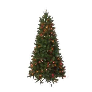 National Tree Company 6.5 ft. Feel Real Bavarian Pine Hinged Tree with 400 Multi Color Lights PEBV7 308E 65