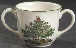 Spode Christmas Tree Green Trim Childs Mug, Fine China Dinnerware   Newer Backs