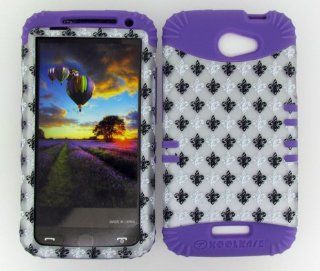 3 IN 1 HYBRID SILICONE COVER FOR HTC ONE X HARD CASE SOFT LIGHT PURPLE RUBBER SKIN SAINTS FLEUR LP TE439 S S720E KOOL KASE ROCKER CELL PHONE ACCESSORY EXCLUSIVE BY MANDMWIRELESS: Cell Phones & Accessories