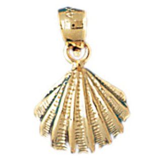 14K Gold Charm Pendant 1.2 Grams Nautical> Assorted Nautical Shell1070 Necklace: Jewelry