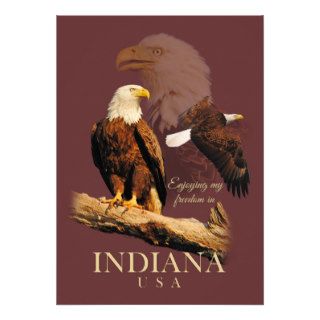 Indiana Patriot Eagle Montage Custom Invitation